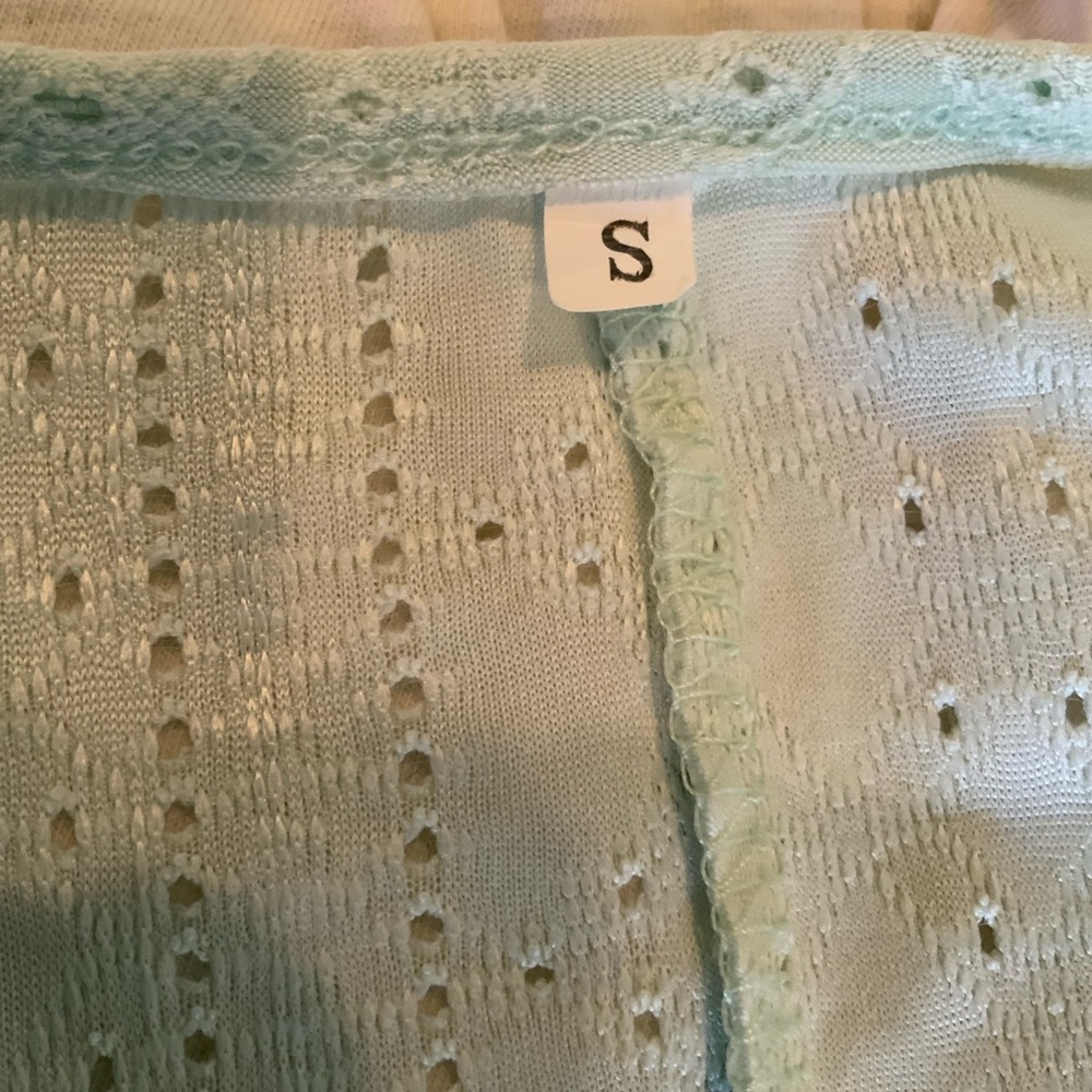 Light Green Eyelet Maxi Lounge Dress Size Small - Picture 8 of 8